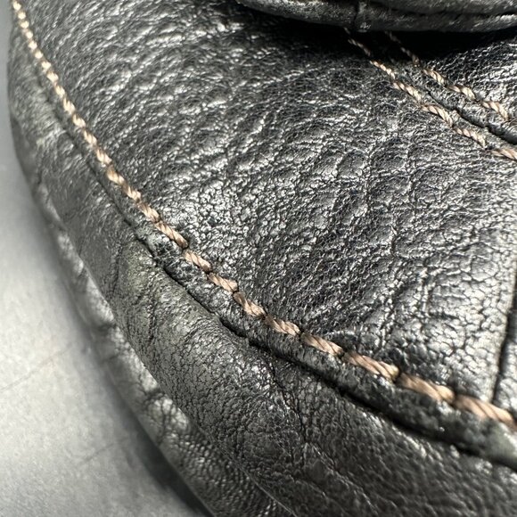 Fossil Shoulder Bag Purse Elaine Flap Black Leather Purse Y2K Vintage Retro - Picture 13 of 16